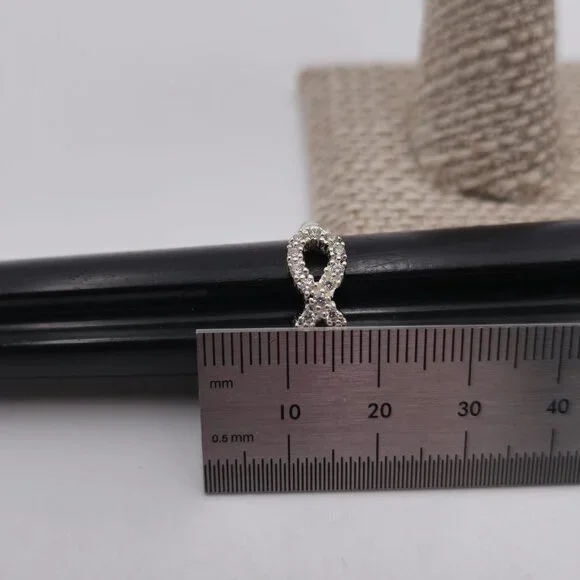 Size 6 Sterling Silver Cubic Zirconia Infinity Symbol Ring A2525 - Picture 8 of 9